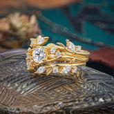 Romantic Nature-inspired 6-Prong Round Cut Lab Diamond Stacking Ring